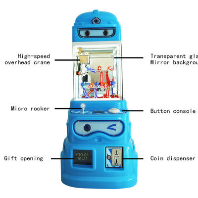 Factory Direct Mini Coin-operated  Claw Machine For Kids Colorful LED Prize Crane Machine