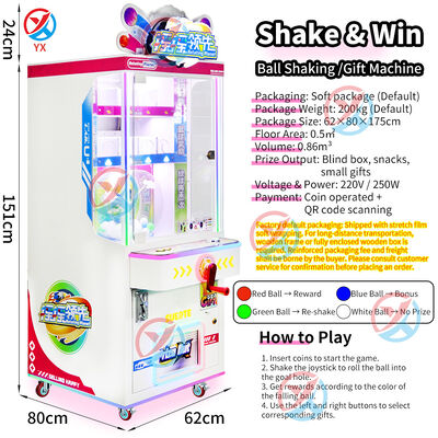 Un buen precio. Máquina de premios de bola de sacudida a monedas, caja ciega, juego de arcade de regalo para centros comerciales en línea