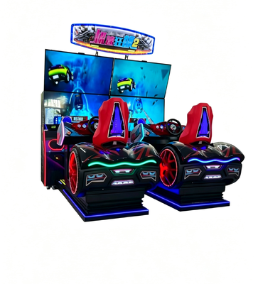  Double Racing Arcade Simulator Machine Car Driving Game With HD Screens And LED Lights