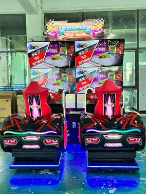  Double Racing Arcade Simulator Machine Car Driving Game With HD Screens And LED Lights