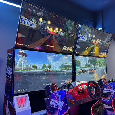 Dual Player 4-Screen Racing Arcade Simulator Machine High-End Car Driving Game Machine