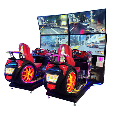 ভালো দাম ডাবল প্লেয়ার এলইডি রেসিং আর্কেড মেশিন ইমারসিভ কার ড্রাইভিং সিমুলেটর গেম মেশিন অনলাইন