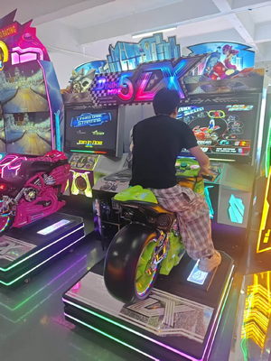 Double Player  LED Motorcycle Driving Simulator Game Machine For Arcade Center