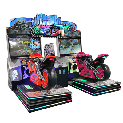 Double Player  LED Motorcycle Driving Simulator Game Machine For Arcade Center