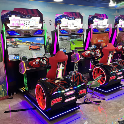 Luxury LED Racing Arcade Simulator Machine Car Driving Game Cabinet For Amusement Center