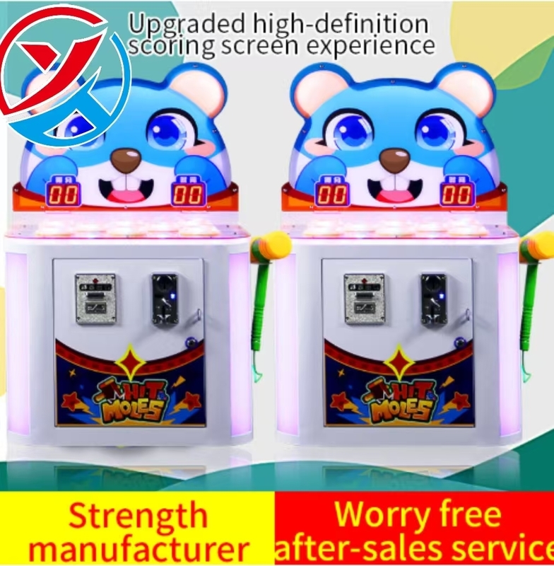 Cute Style Hammer Coin Pusher Mini Arcade Game Machine Whack Mole Game with Plastic Material
