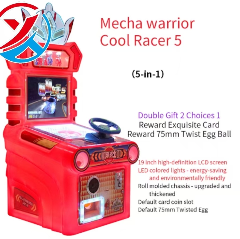 Coin-Operated Children's Racing Games Machine 220V Metal Plastic Material For Amusement