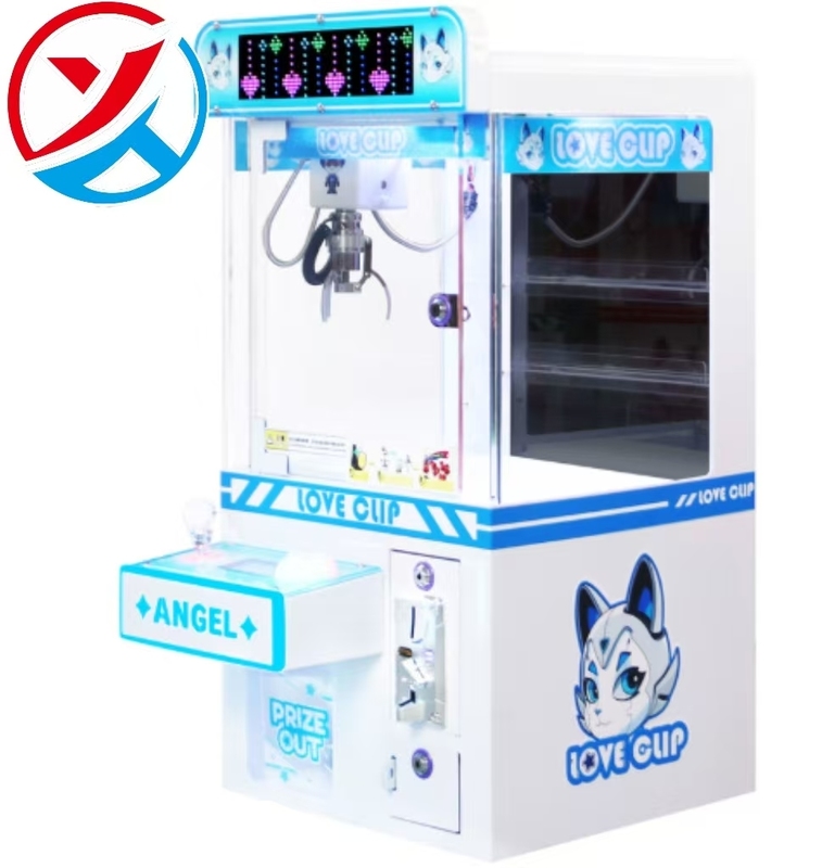 LED Light Mini Claw Machine Hardware Cabinet With Plush Toys And Keychains