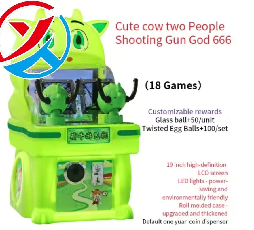 Cute Cow Commercial Coin-Operated Game Machine Kids Dual Player Ball Target Arcade Machine