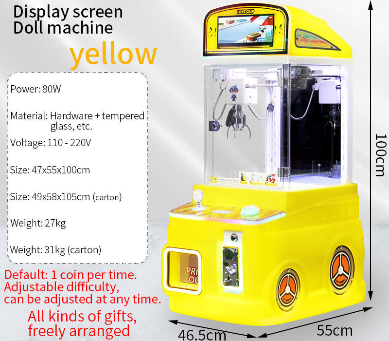 Wholesale New Design Mini Claw Vending Machine Coin-Operated LED Display