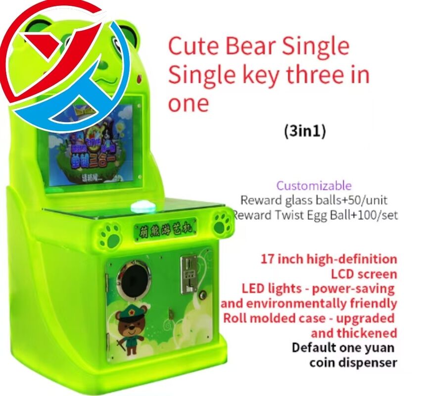 Cute Bear Kids Button Arcade Machine With Interactive Gameplay Machine