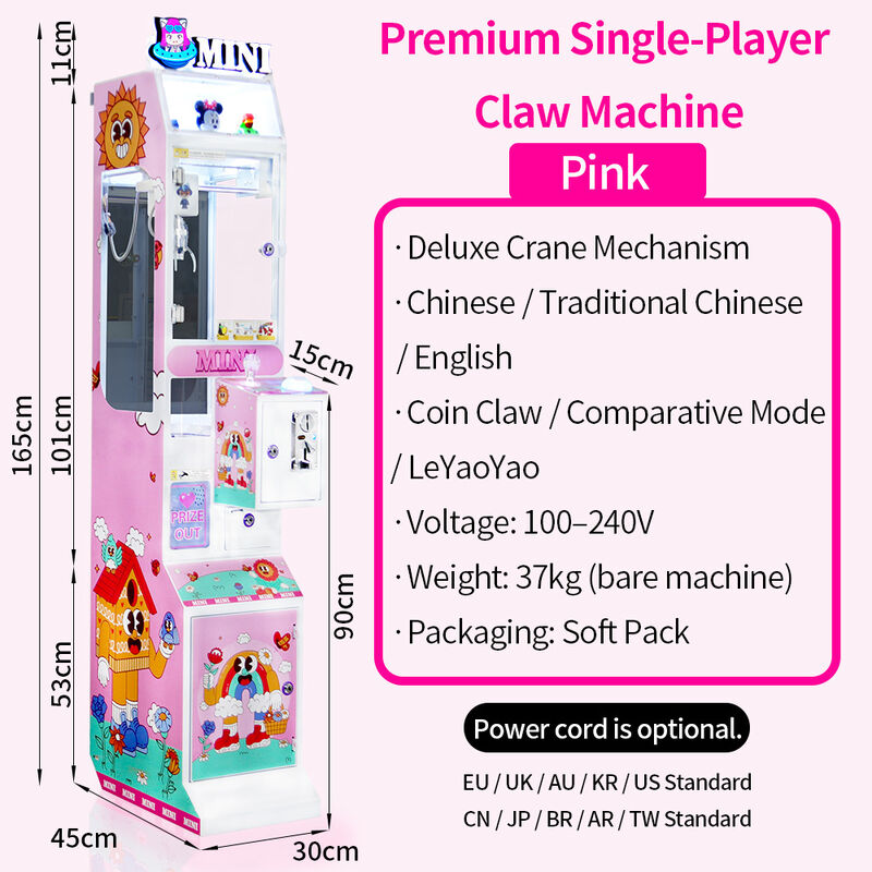 Single Player Commercial Mini Claw Machine Arcade Game For FEC And Shopping Malls