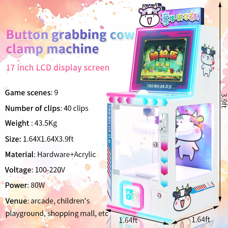Indoor Amusement Vending Game Machine Coin Operated Clip Claw Game Machine