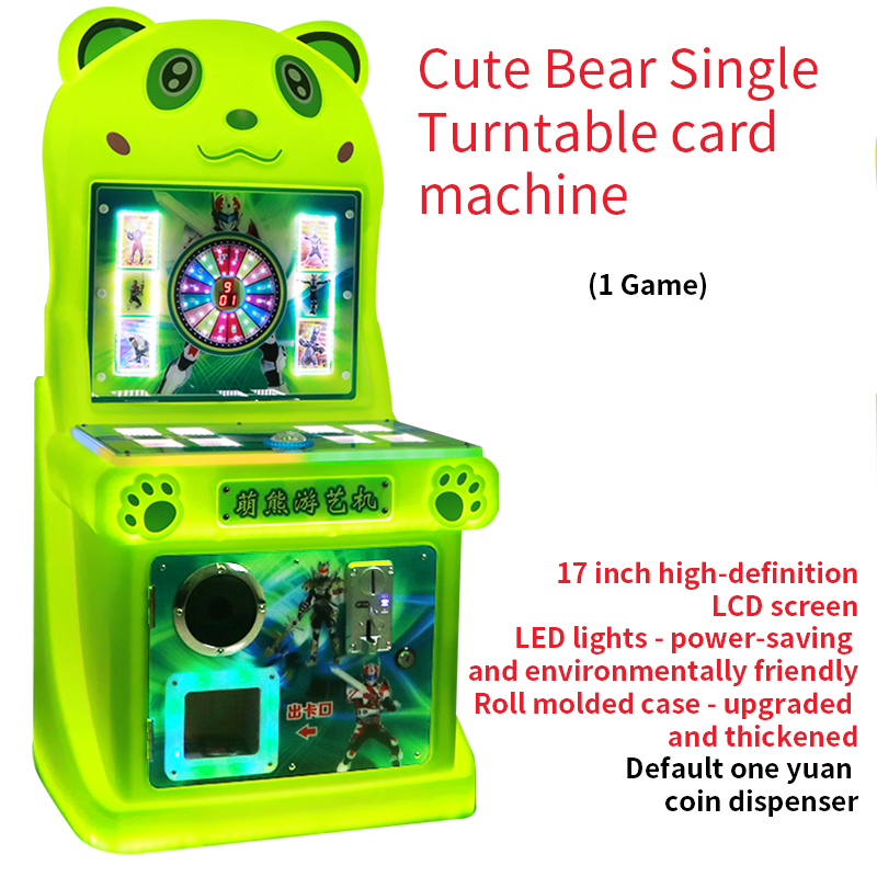 Cute Bear Children's Coin-Operated Game Machine Commercial Turntable Card Machine