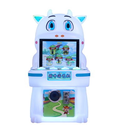 เครื่องเกมวิดีโออาร์เคดลายวัวน่ารักสำหรับเด็กขนาด 19 นิ้ว พร้อมปุ่มกด