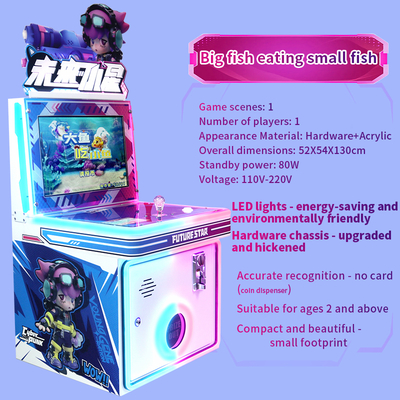 Peces grandes comen peces pequeños Juego de monedas Operación para el futuro Pequeña estrella máquina de juegos de arcade para niños