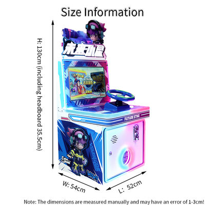 Una nueva máquina de juego de carreras para niños, de tipo arcade interior, operada con monedas
