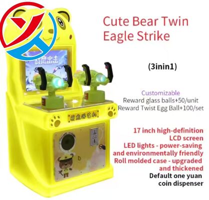 High Quality Kid Double Players Game Factory Cute Bear Gun Shooting Machine