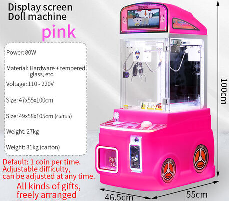 Mini Pençeler Makinesi Arcade Oyun Ekranı Para ile İşletilen Oyuncak Satıcı Makinesi