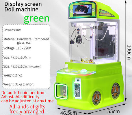 Macchina da gioco arcade mini a forma di artiglio con luce LED verde Super Tank venduta direttamente dalla fabbrica