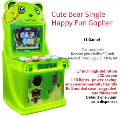 Χαριτωμένο αρκουδάκι παιδικό μηχάνημα whack-a-mole arcade με κέρματα για εσωτερικό χώρο